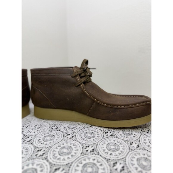 Clarks Mens 11.5M J Stinson Hi Brown Beeswax Juane Miel Leather Chukka Boots main image 12